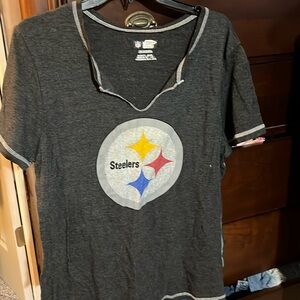 Steelers v neck shaped t shirt